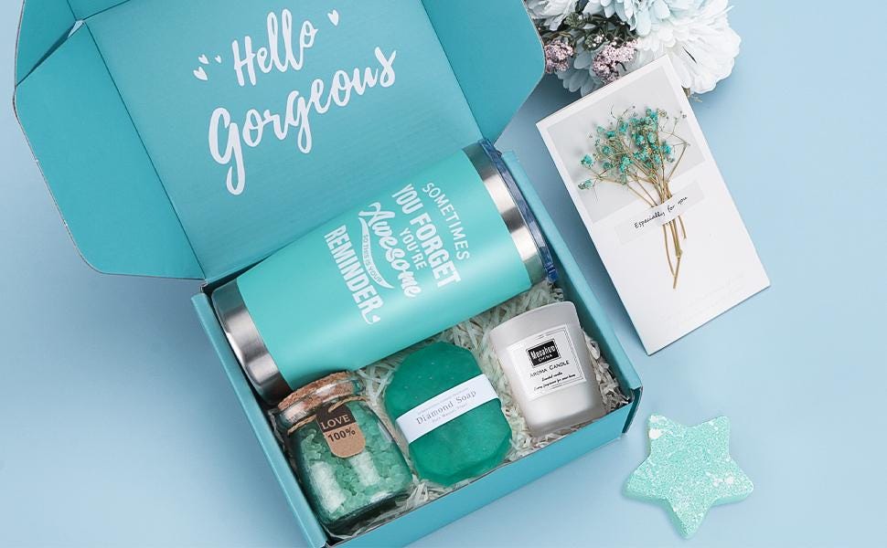 Birthday Pamper Gifts for Women, Unique Self Care Package Relaxation Spa Bath Set for Her, Wellbeing Get Well Soon Gifts for Women