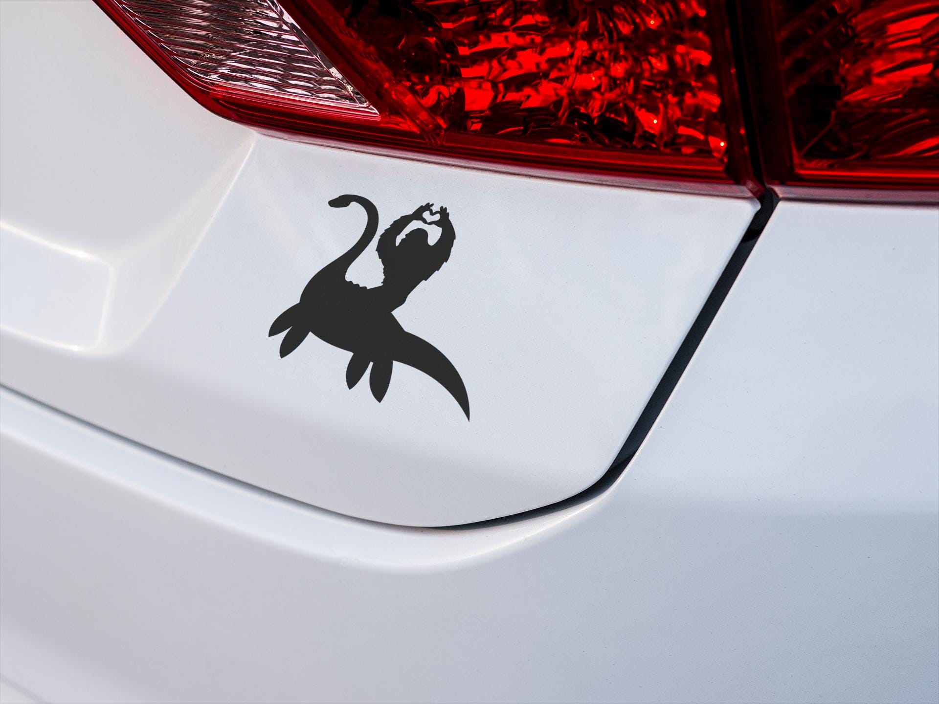 Loch Ness Monster & Bigfoot Easter Egg Car Decal: Cryptid SUV Sticker