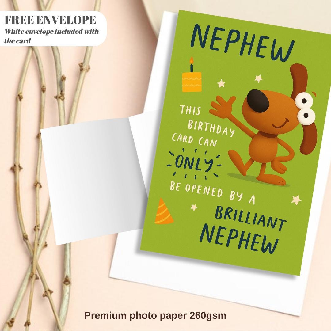 For my nephew Birthday card - nephew Birthday Card Cute nephew birthday cards , card for him greeting card for nephew A5 size