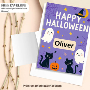 Personalised Halloween Card - Trick or Treat- Cheeky Gift For Sister Brother, Friends Halloween Card -