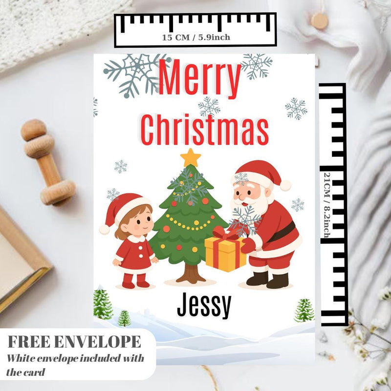 Christmas Card for niece | Marry Xmas Card | Sheep Card | Personalised Card | For both of you | Santa card