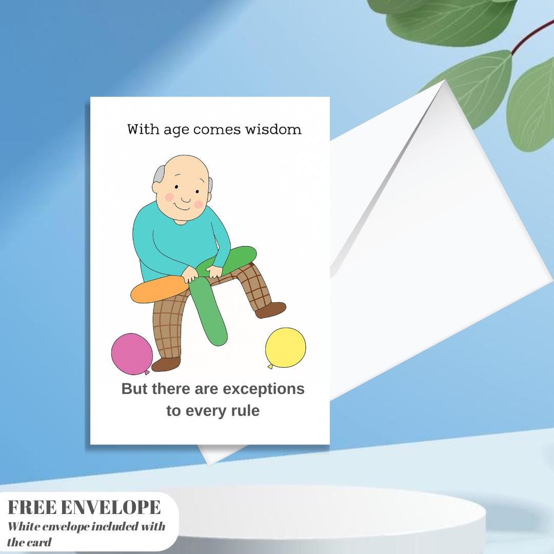 Funny Birthday Card for Him: Eternally Young at Heart Card for Him, greeting card for husband, best friend, father, uncle, card