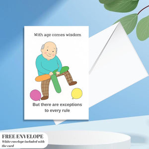 Funny Birthday Card for Him: Eternally Young at Heart Card for Him, greeting card for husband, best friend, father, uncle, card