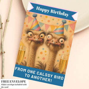 Best Friend Birthday - One Classy Bird Bestie Design - Funny Birthday Card for Women. A5 Size With cute bday message
