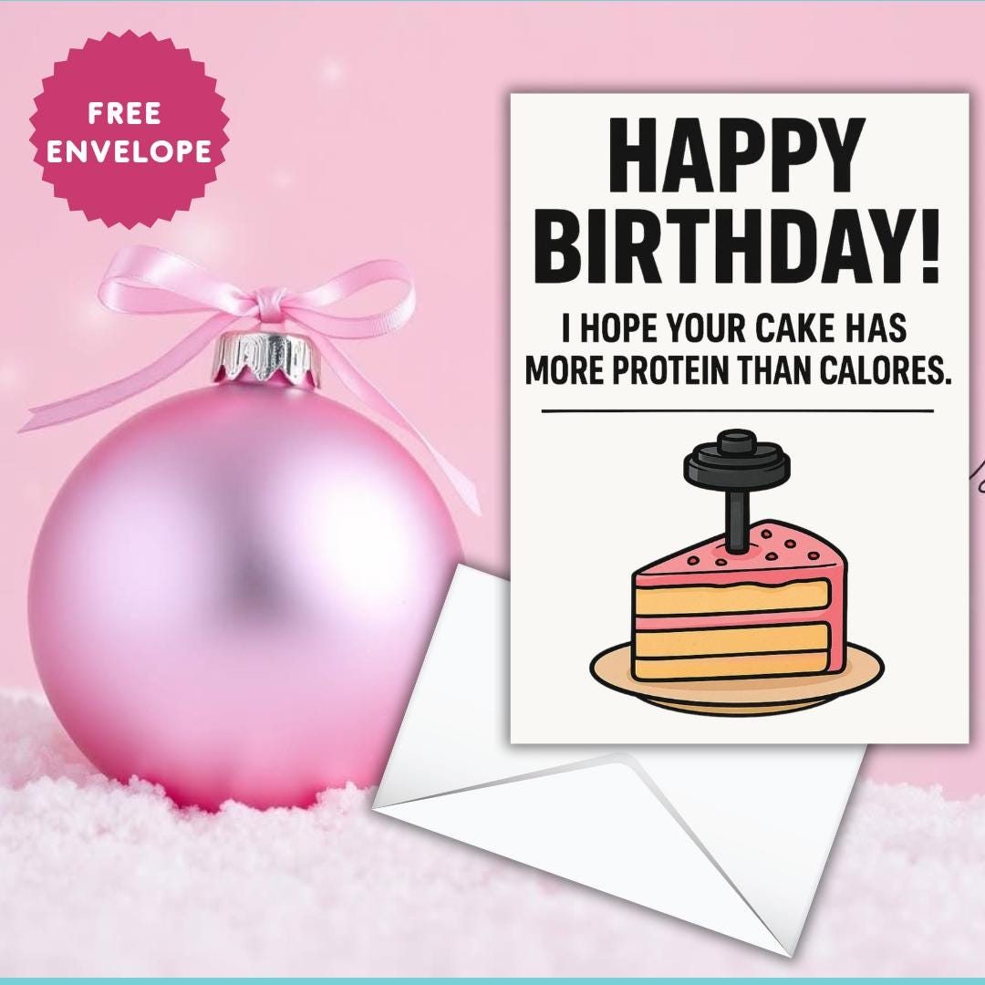 Gym Birthday Card – Funny Gym Lovers Card – Gym Gift for Him & Her – Gym Bro Greeting Card – Fitness Gift for Men – Workout Lover Birthday