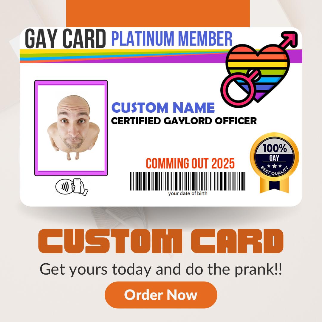 Personalized Gay Card: Platinum Membership Prank Gift with Digital Wallet