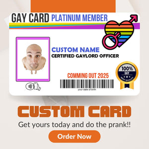 Personalized Gay Card: Platinum Membership Prank Gift with Digital Wallet