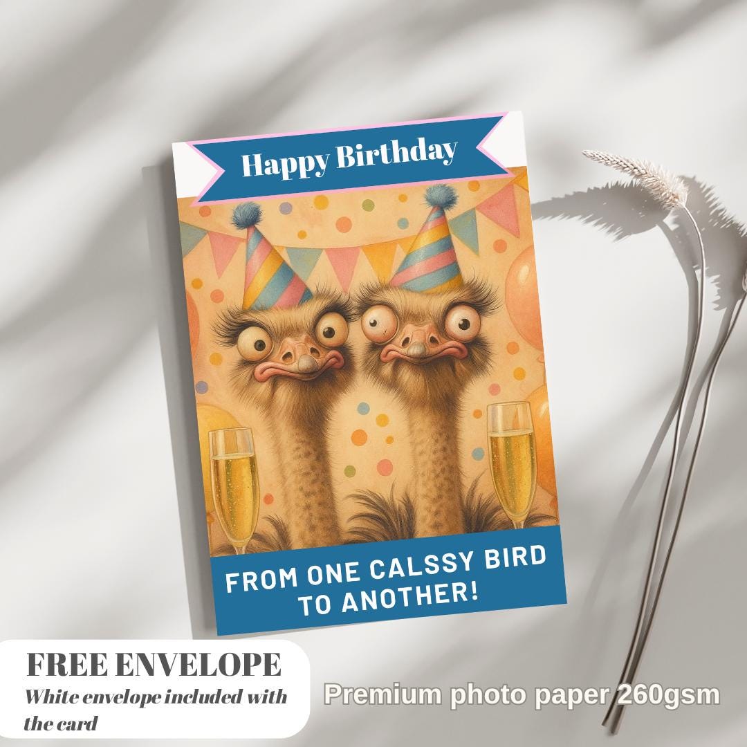 Best Friend Birthday - One Classy Bird Bestie Design - Funny Birthday Card for Women. A5 Size With cute bday message