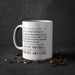 The cup of love Valentine gift mug, crazy funny mug with a cute message, personalized with name, perfect to make for him & for her happy