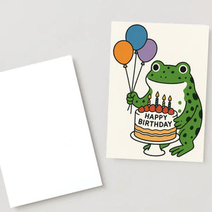 Frog Birthday Card For Her or him, greeting card with from, friend frog, bday card frog, frog wishes happy birthday card