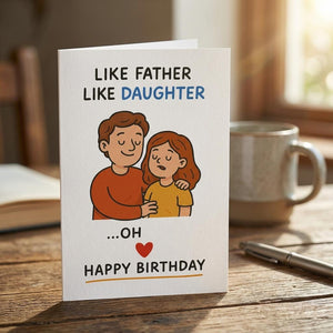 Funny Dad Birthday Card Like Father Like Daughter Card, Oh Shit Birthday Card for Dad, Dad Gift from Daughter, Humorous Father Card