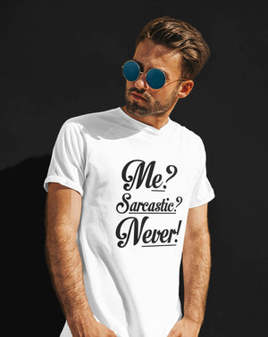 Sarcastic Never Graphic Tee - Fitted Cotton Crewneck Shirt