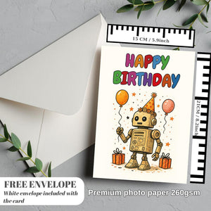 Custom Birthday Card, Robot Birthday card, R2-D2 Birthday Card Funny Birthday Card Anniversary card, gift birthday card for him