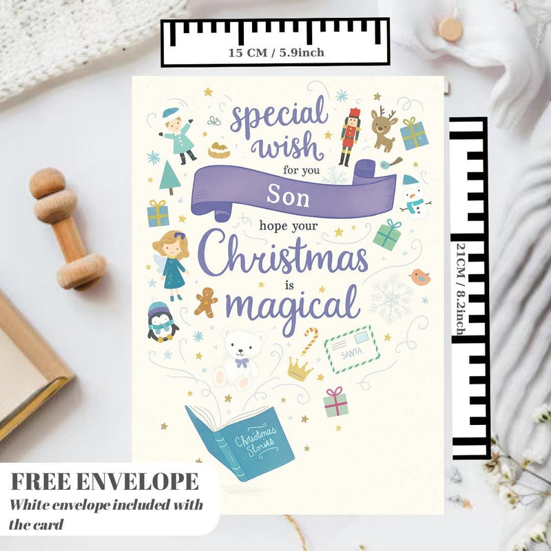 Personalised Christmas Card - Christmas Storybook, Son marry christmas card for him or her funny xmas card