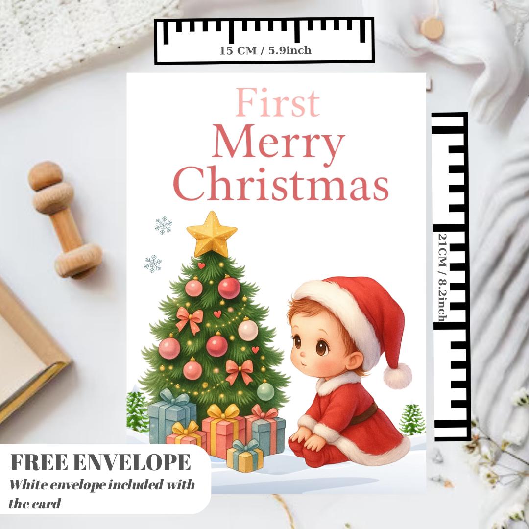 First Christmas Card for niece | Marry Xmas Card | Sheep Card | Personalised Card | For both of you | Santa card