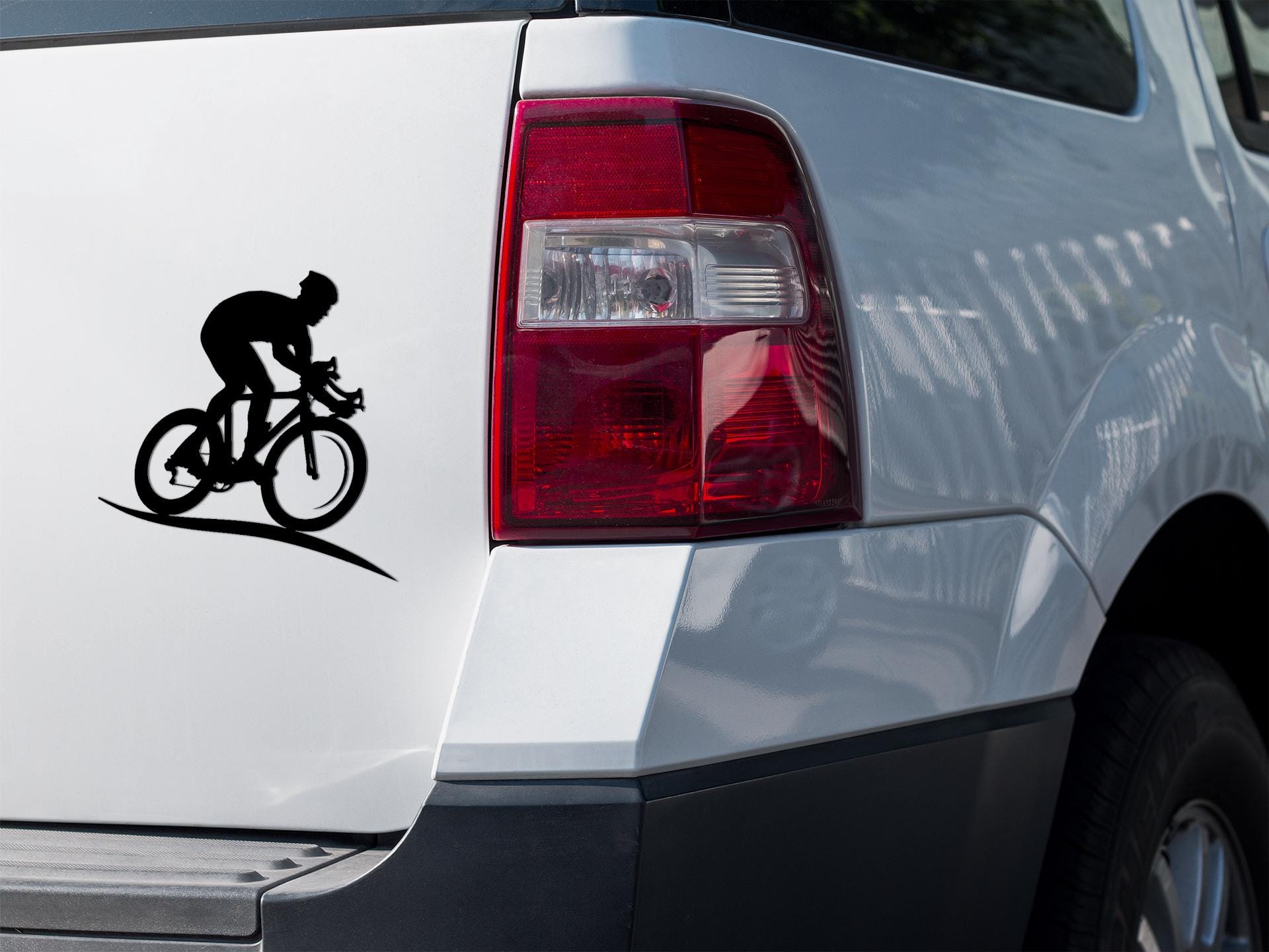 Mountain Bike Windshield Decal: Scenic Hill MTB Sticker