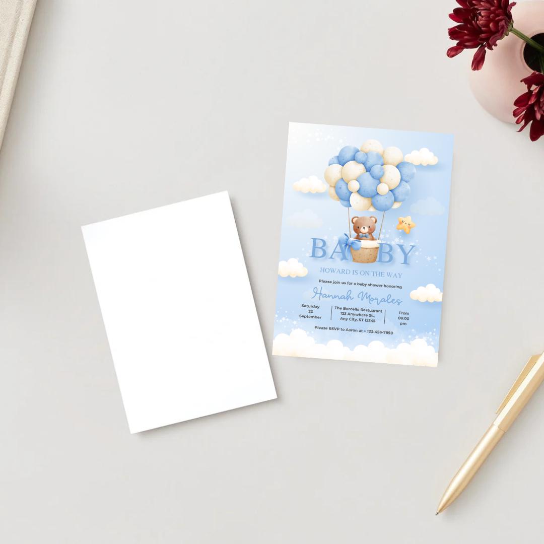 Gender Neutral Bear Baby Shower Invitation, We Can Bearly Wait Baby Shower Invite, Brown Boho Bear Baby Shower Pack of 10/20/30