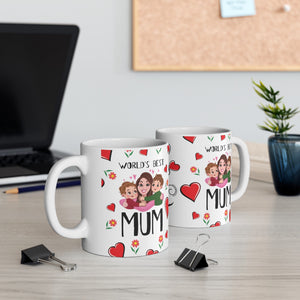 Mum mug gift, Worlds best mum mug, mother day gift for you wife, girlfriend, mum, ceramic mug with love
