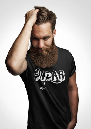 T-shirt, Aesthetic Crewneck, Popular Funny Vinyl print Swear,Evil and Angel signs  Men Shirt, Cotton Fitted STATEMENT Tee, nice, cool tees