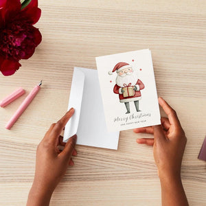 Christmas Card | Marry Xmas greeting Card | santa gift Card | Personalised Card name and age | For both of you | Santa Christmas card