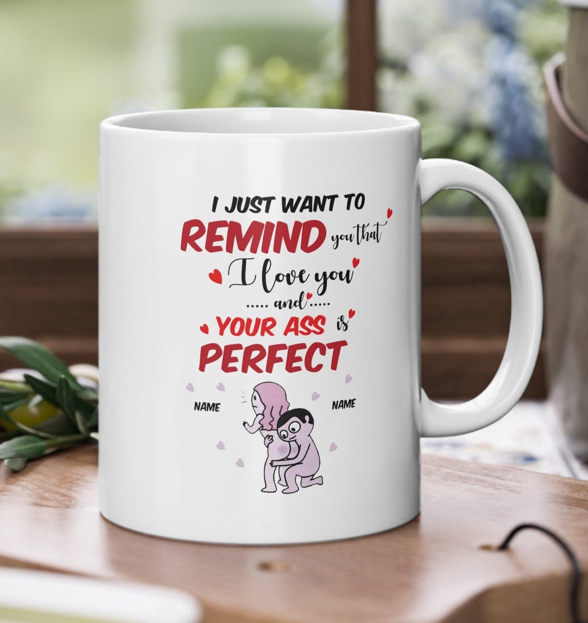 Love mug gift mug,  funny mug with a cute message, personalized with name, perfect  for him & for her happy