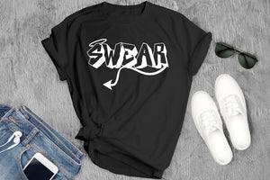 T-shirt, Aesthetic Crewneck, Popular Funny Vinyl print Swear,Evil and Angel signs  Men Shirt, Cotton Fitted STATEMENT Tee, nice, cool tees