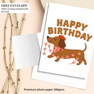 Funny Dachshund Birthday Card, Cute Sausage Dog Card, Dog Lover Gift, Funny Dog Birthday Card, Pun Birthday Card for Him/Her
