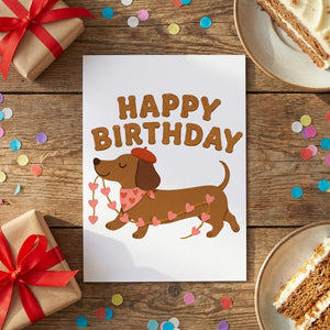 Funny Dachshund Birthday Card, Cute Sausage Dog Card, Dog Lover Gift, Funny Dog Birthday Card, Pun Birthday Card for Him/Her