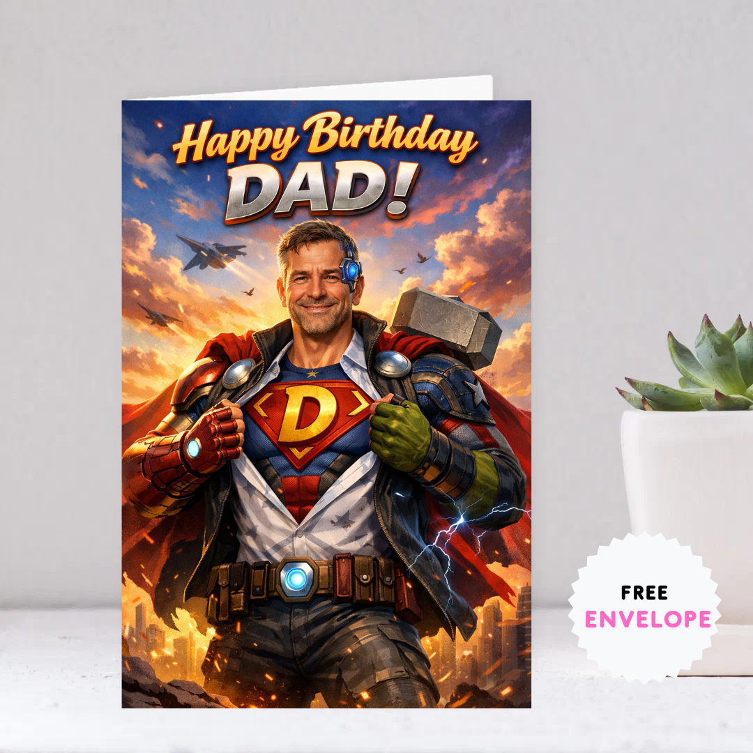 Happy Birthday Card for Your Dad – Cute Father Birthday Card, Dad Birthday Card, Greeting Card for Daddy, Birthday Card for Him