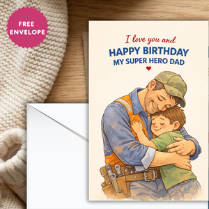 Happy Birthday Card for Your Dad – Cute Dad Birthday Card, Father Birthday Card, Greeting Card for Daddy, Birthday Card for Him
