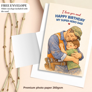 Happy Birthday Card for Your Dad – Cute Dad Birthday Card, Father Birthday Card, Greeting Card for Daddy, Birthday Card for Him