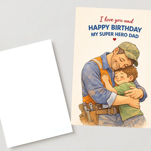 Happy Birthday Card for Your Dad – Cute Dad Birthday Card, Father Birthday Card, Greeting Card for Daddy, Birthday Card for Him