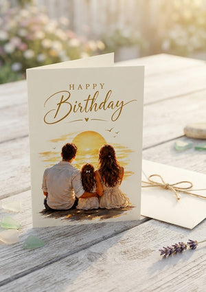 Happy Birthday Family Greeting Card – Premium Birthday Card for Him, For Her, and Loved Ones