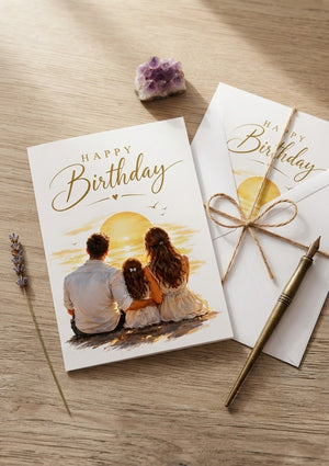 Happy Birthday Family Greeting Card – Premium Birthday Card for Him, For Her, and Loved Ones