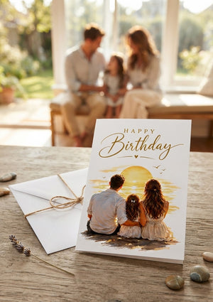 Happy Birthday Family Greeting Card – Premium Birthday Card for Him, For Her, and Loved Ones