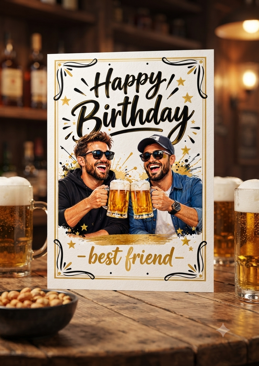 Custom Happy Birthday Best Friend Greeting Card | Premium Quality