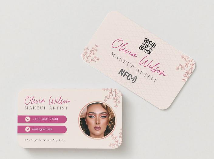 NFC Digital Business Card: Elegant Contactless Card for Beauty Professionals