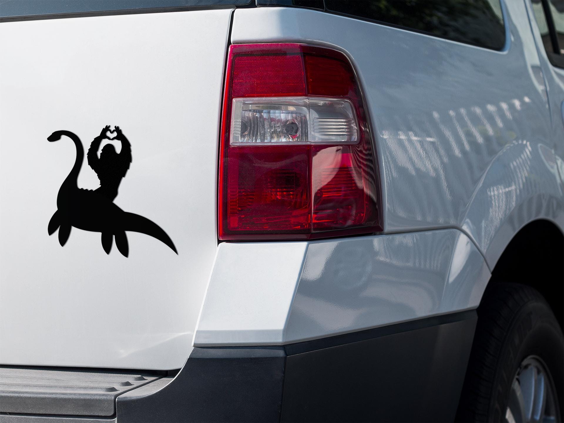Loch Ness Monster & Bigfoot Easter Egg Car Decal: Cryptid SUV Sticker