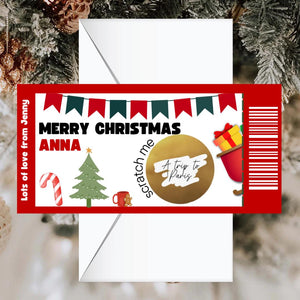 Personalized Christmas Scratch-Off Reveal Card | Custom Surprise Card for Secret Santa, Christmas Gift, Concert, Holiday, Festival, Cinema