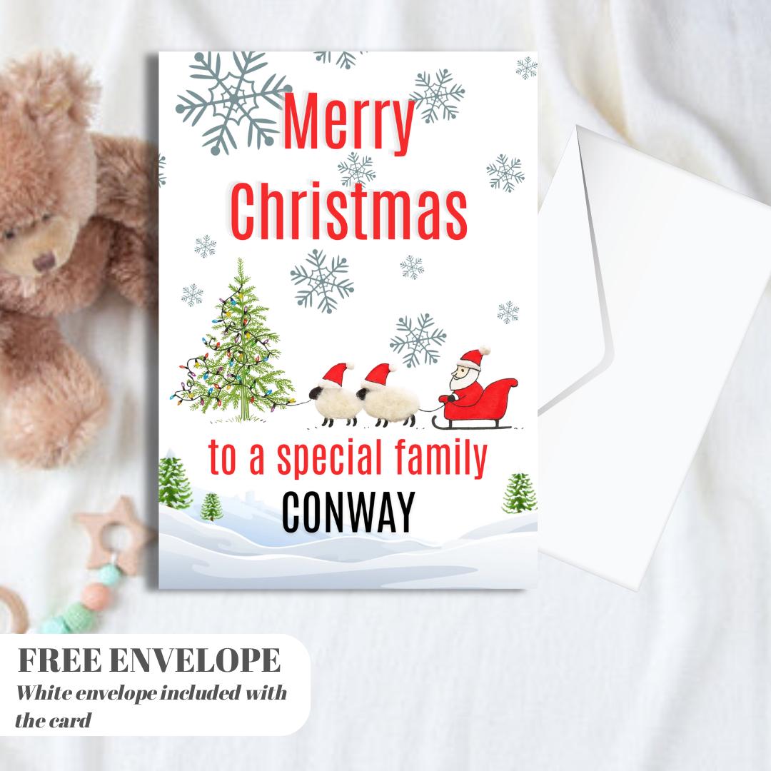 Christmas Card | Happy Xmas Card | Sheep Card | Personalised Card | For both of you | Santa card
