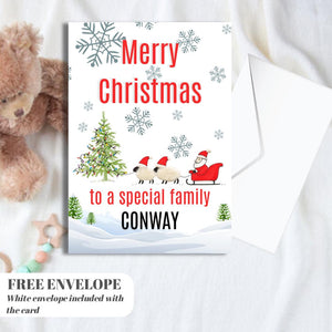 Christmas Card | Happy Xmas Card | Sheep Card | Personalised Card | For both of you | Santa card