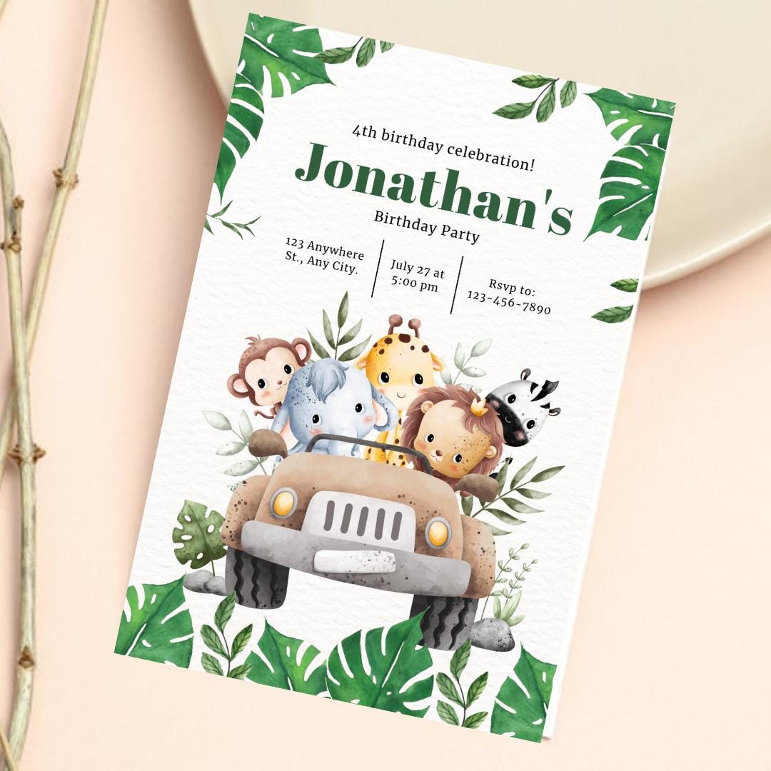 Boy Birthday Invitation, kids Birthday Invite, animal Birthday,  Birthday boy & Girl, Beary Birthday Party Invite Pink 10/20/30 card