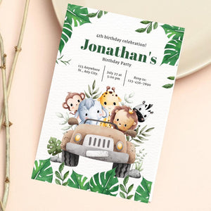 Boy Birthday Invitation, kids Birthday Invite, animal Birthday,  Birthday boy & Girl, Beary Birthday Party Invite Pink 10/20/30 card
