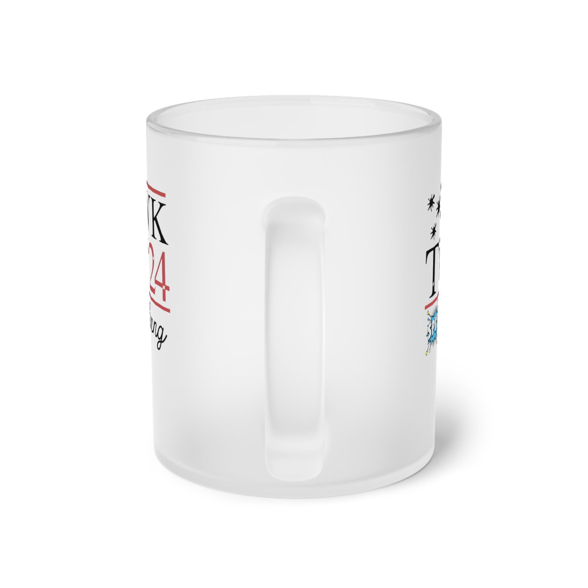 Frosted Glass Mug Hawk tuah girl Mug, funny meme mug viral 11oz