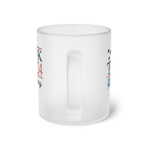 Frosted Glass Mug Hawk tuah girl Mug, funny meme mug viral 11oz