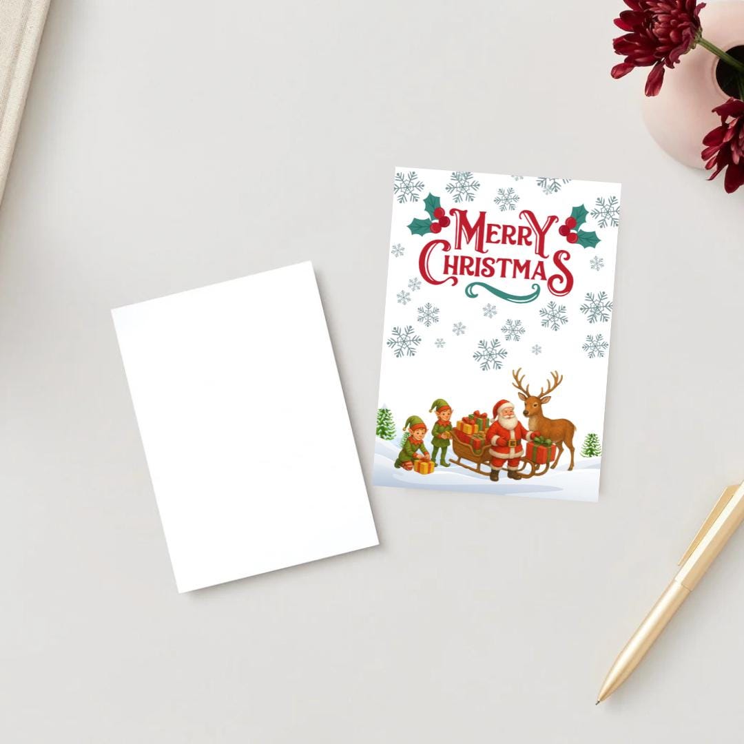 Christmas Card | Santa Team Xmas greeting Card | santa gift Card | For both of you | Santa Christmas card
