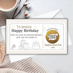 Personalised Birthday Scratch Card – Special Reveal Voucher for 30th, 40th, 50th, 60th, 70th, 80th Birthday