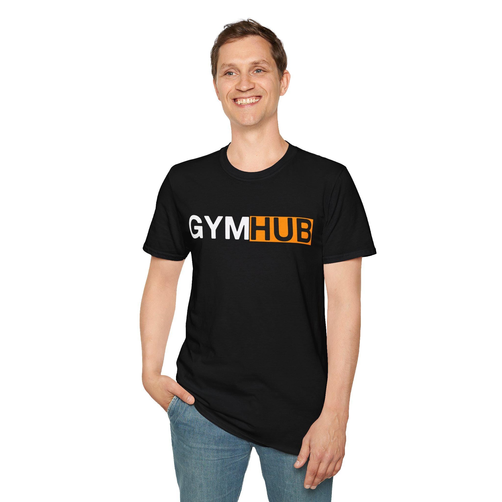 Funny Gym Hub Unisex T-Shirt, Gym Lovers Workout Jersey, Motivation Gift for Gym Freaks, Training Tee for Boyfriend Girlfriend, Creative