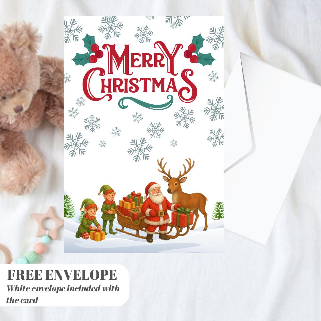 Christmas Card | Santa Team Xmas greeting Card | santa gift Card | For both of you | Santa Christmas card