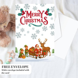 Christmas Card | Santa Team Xmas greeting Card | santa gift Card | For both of you | Santa Christmas card